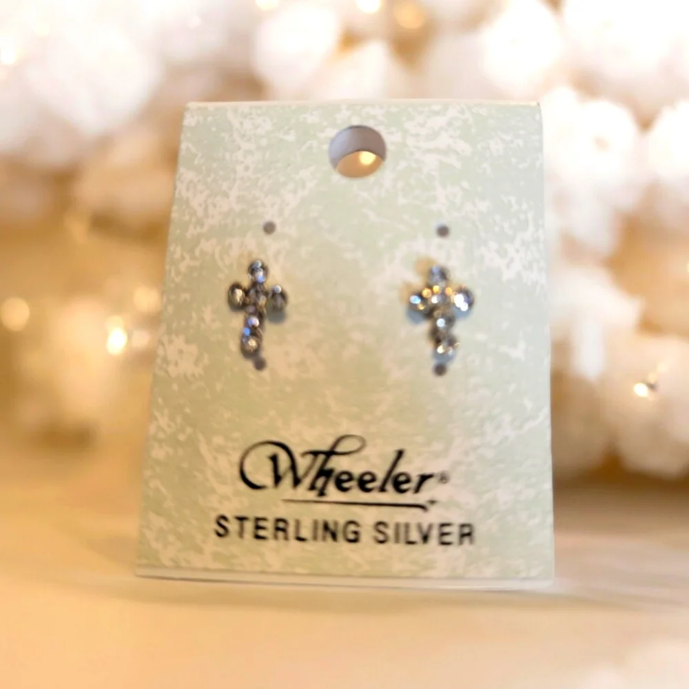 Sterling Silver Cross Earrings